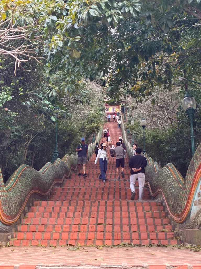 Red staircase to Doi Suthep Temple
