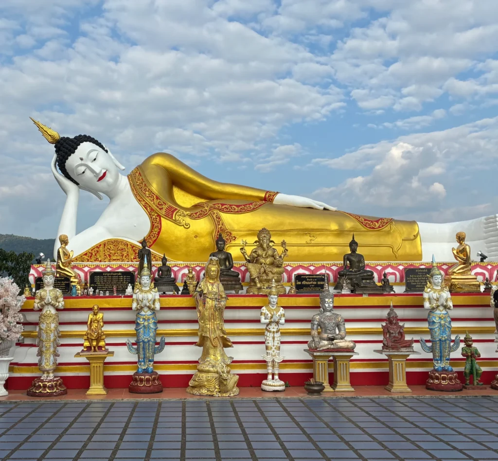 Reclining Buddha statue at Doi Kham temple, Chiang Mai