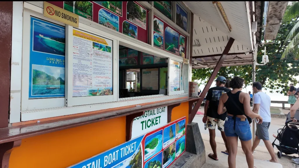 Ticket office at the end of Aonang Beach, Krabi